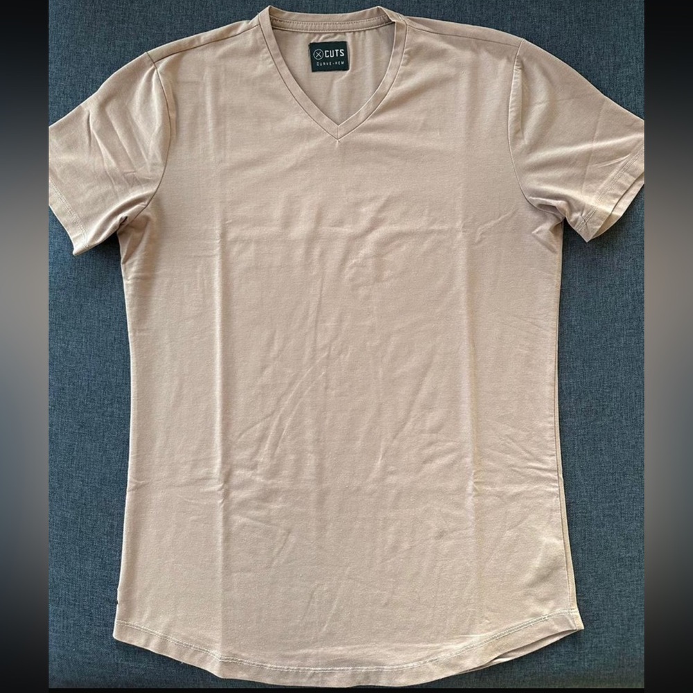 Cuts Men's Tan V-Neck Shirt